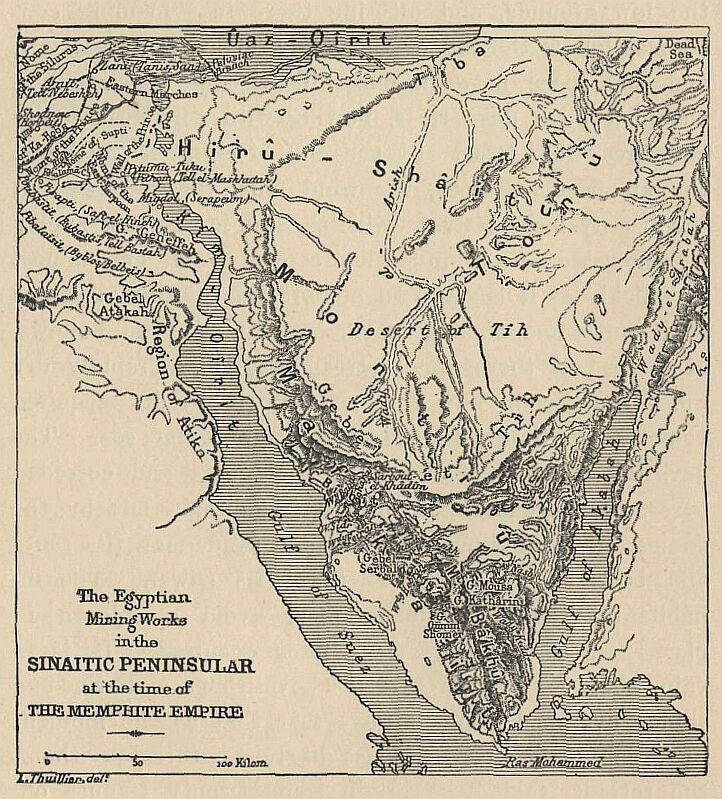 154.jpg Map Sinaitic Peninsular, Time of Memphite Empire 
