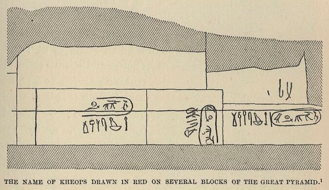 187.jpg the Name of Kheops Drawn in Red on Several Blocks
Of the Great Pyramid 
